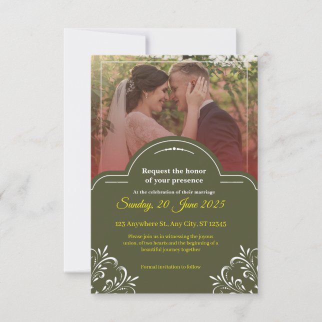 Convite de Casamento Elegante – Clássico (Frente)