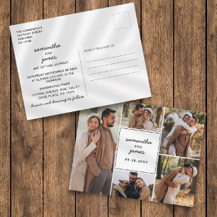 Convite de Casamento Elegante com 5 Fotos