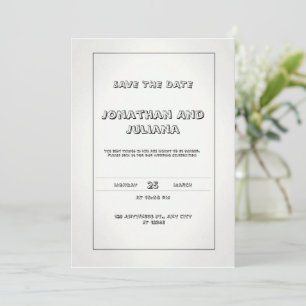 Convite de casamento elegante com branco