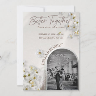 Convite de Casamento Elegante com Brilho Prateado