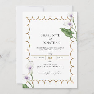 Convite de Casamento Elegante com Copo-de-Leite