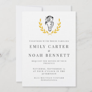 Convite de Casamento Elegante com Crista de Cavalo