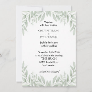 Convite de Casamento Elegante com Crista Floral Fr