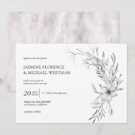 convite de casamento elegante com estêncil rústico