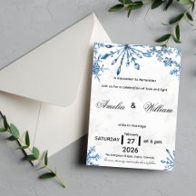 Convite de Casamento Elegante com Floco de Neve em