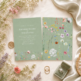 Convite de Casamento Elegante com Flor Silvestre e