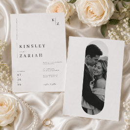 Convite de Casamento Elegante com Foto