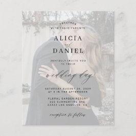 Convite de casamento elegante com foto de orçament