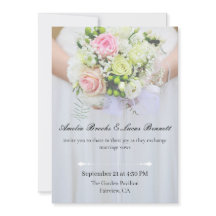 Convite de Casamento Elegante com Foto em Cartão