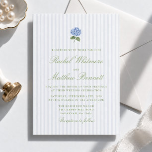 Convite de Casamento Elegante com Hortênsias