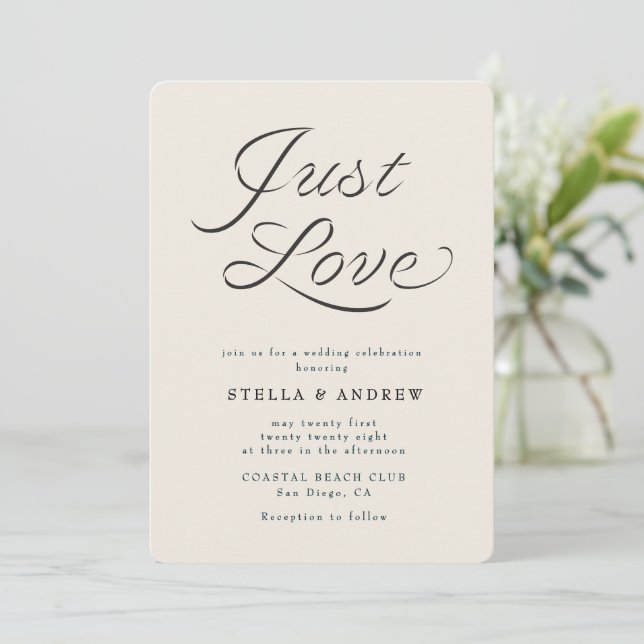 Convite de Casamento Elegante com Laço Moderno (Em pé/Frente)