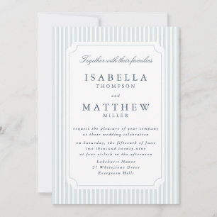 Convite de Casamento Elegante com Listras Quadro C