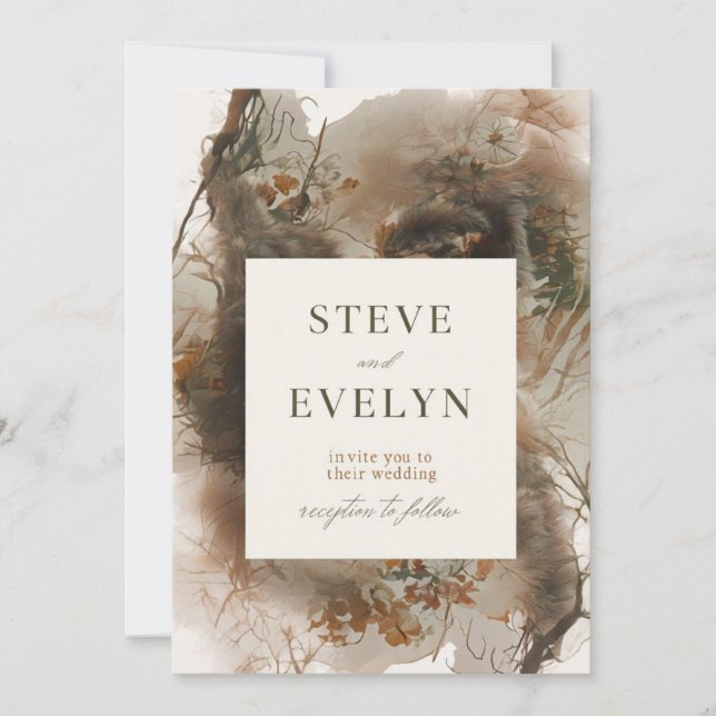 Convite De Casamento Elegante Com Matizes Suaves (Frente)