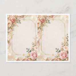 Convite de Casamento Elegante com Moldura Dourada 