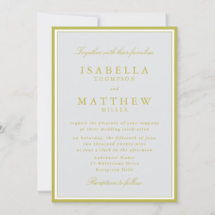 Convite de Casamento Elegante com Moldura Verde Cí