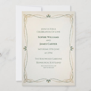 Convite de Casamento Elegante com Nó Celta