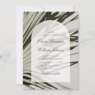 Convite de Casamento Elegante com Palmeira Tropica