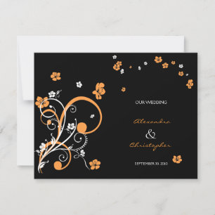 Convite de Casamento Elegante com Redemoinhos e Fl