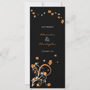 Convite de Casamento Elegante com Redemoinhos e Fl