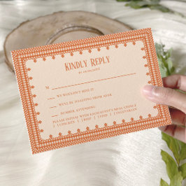 Convite de Casamento Elegante com Renda de Pêssego