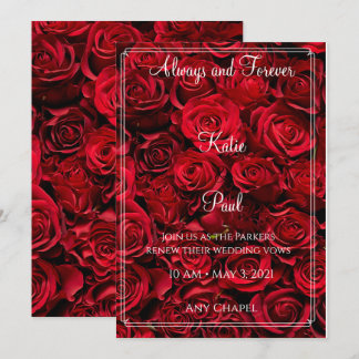 Convite de Casamento Elegante com Rosas Vermelhas
