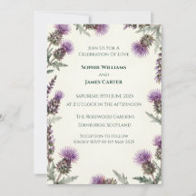 Convite de Casamento Elegante com Tartã Celta e Ca