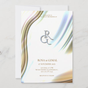 Convite de Casamento Elegante com Textura de Folha