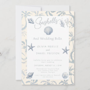 Convite de Casamento Elegante Concha Marítima Cost