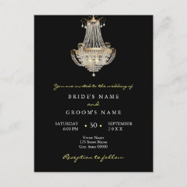 Convite de casamento Elegante Crystal Chandelier