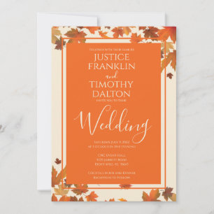 Convite de casamento elegante de outono tradiciona