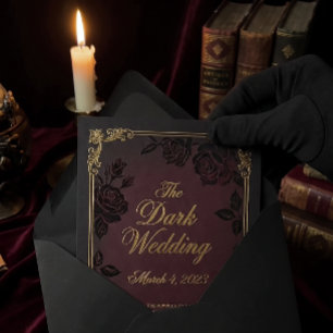 Convite de Casamento Elegante de Romance Sombrio G