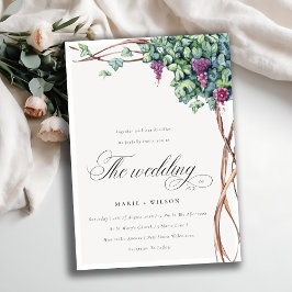 Convite de casamento Elegante de Watercolor Grapev