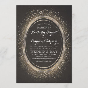 Convite de casamento elegante Dourado do encanto
