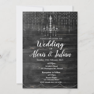 Convite de Casamento Elegante Editável -Rústico