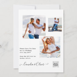 Convite de Casamento Elegante em Branco e Preto co