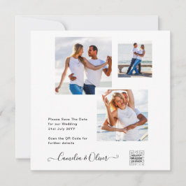 Convite de Casamento Elegante em Branco e Preto co