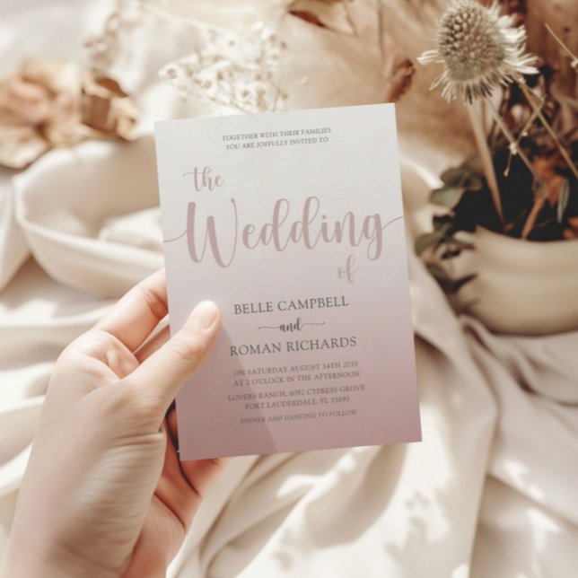 Convite de Casamento Elegante em Caligrafia com Do (Criador carregado)