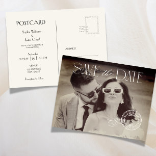 Convite de Casamento Elegante em Cartão Postal com