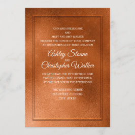 Convite de Casamento Elegante em Cobre e Creme #3