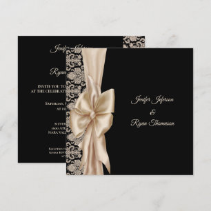 Convite de casamento elegante em damasco