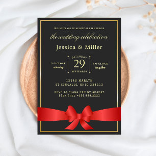 Convite de Casamento Elegante em Estilo Bilhete co
