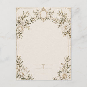 Convite de Casamento Elegante em Marfim com Champa