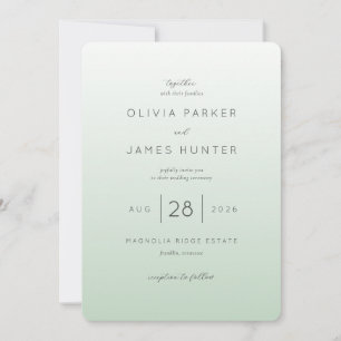 Convite de Casamento Elegante em Verde Pastel