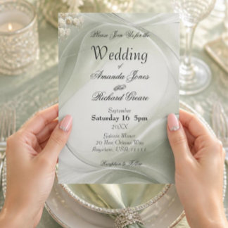 Convite de Casamento Elegante em Verde Sage