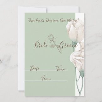 Convite de Casamento Elegante em Verde Sage | Noiv