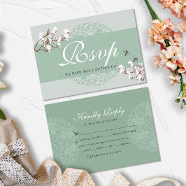 Convite de Casamento Elegante em Verde Salvia com