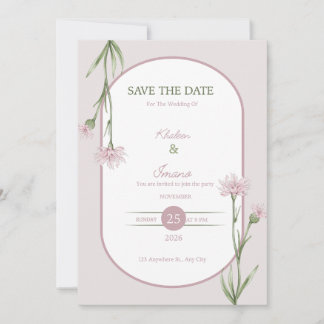 Convite de Casamento Elegante – Flo Minimalista Mo