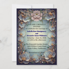 Convite de Casamento Elegante Flora Design -