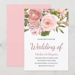 Convite de casamento elegante floral Dourado