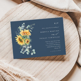 Convite de Casamento Elegante Girassol Eucalipto O